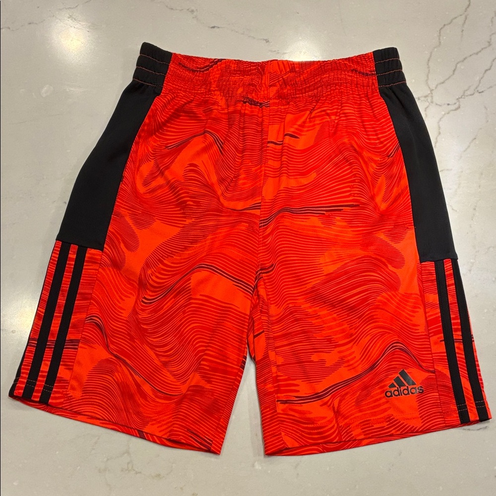 Adidas (M) boys 10/12 orange/red/black shorts